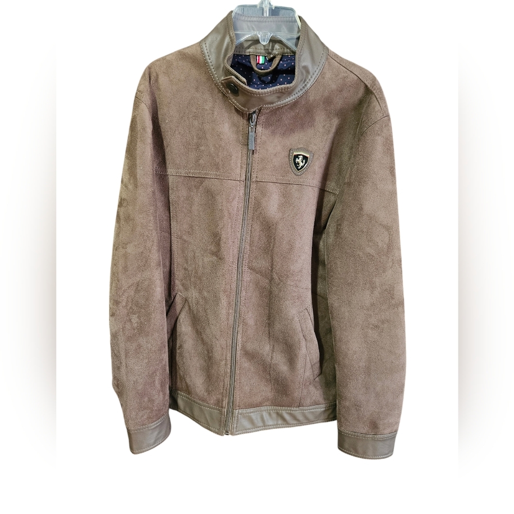 Men's small Emporio Armani‎ Ferrari edition light brown suede and leather…